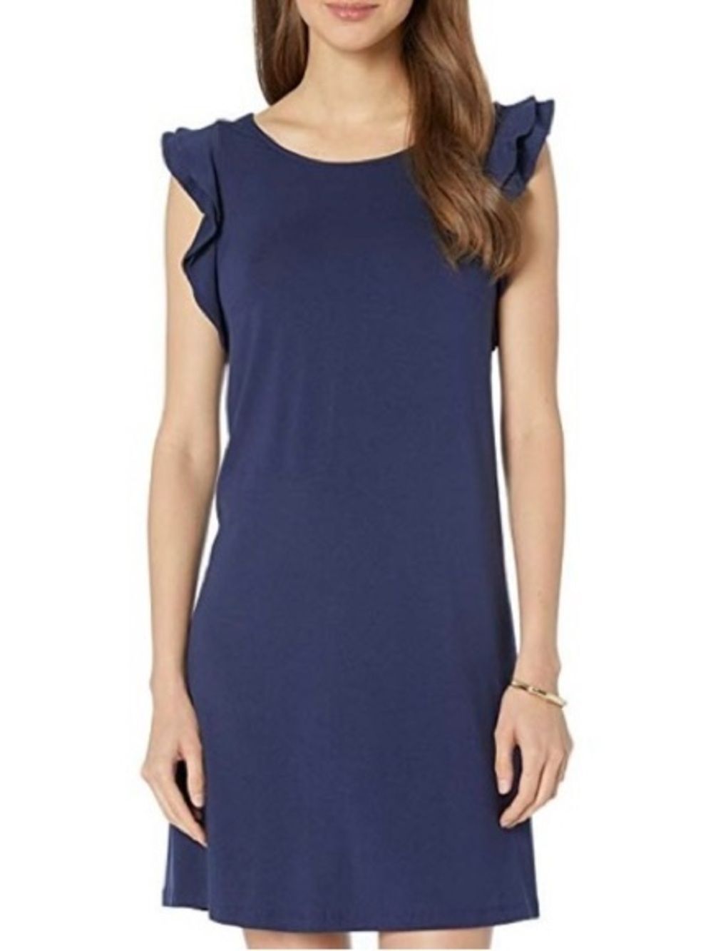 Lilly Pulitzer Navy Blue Dani Ruffle Sleeve Shift Dress